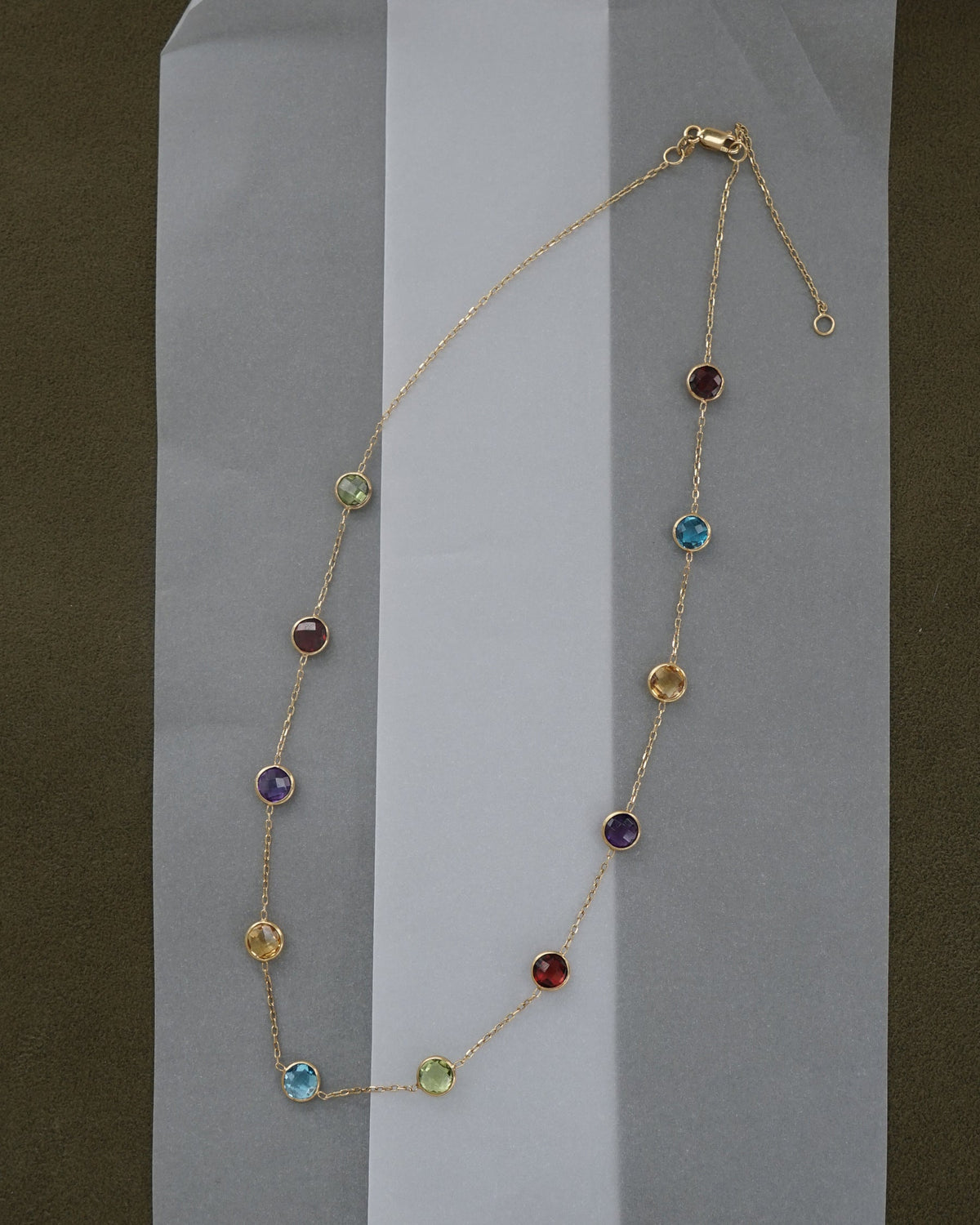 14k Gold x Multi Gemstones Necklace