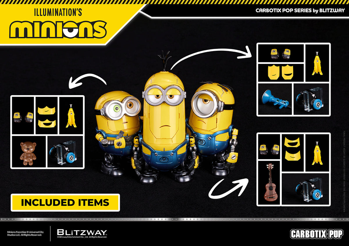 Illumination's Minions: BOB, STUART, and KEVIN Carbotix Pop DX Version