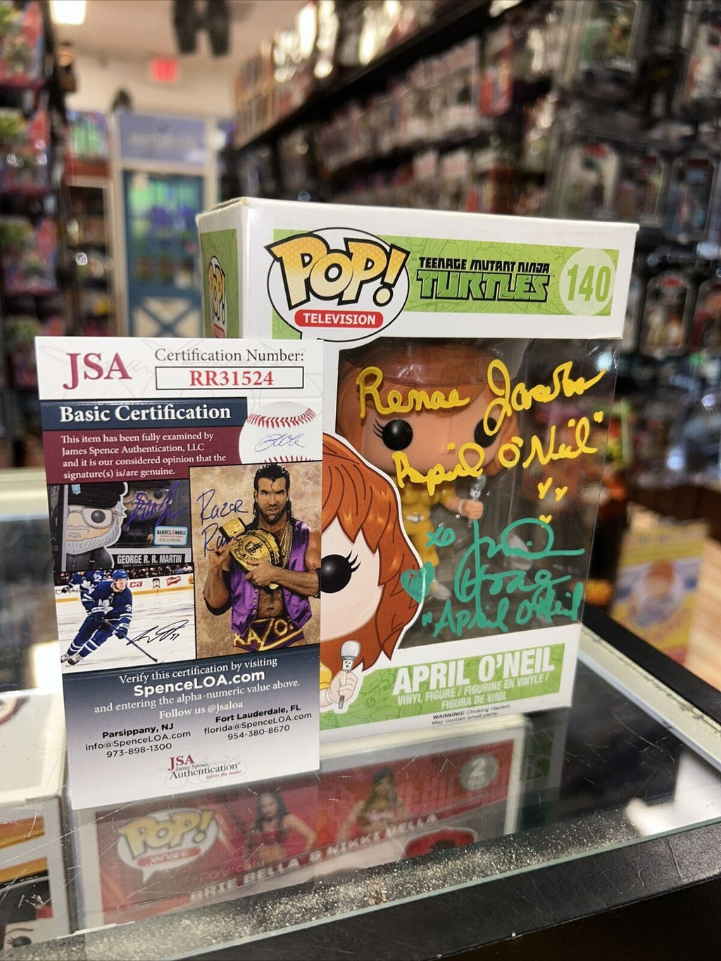 April Signed By Renae Jacobs & Judith Hoag (Funko Pop, TMNT) JSA Authenticated*