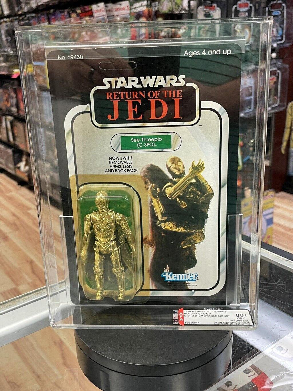 Vintage C-3PO Removable Limbs 77 Back A (Star Wars Kenner, ROTJ) AFA Graded 80+Y