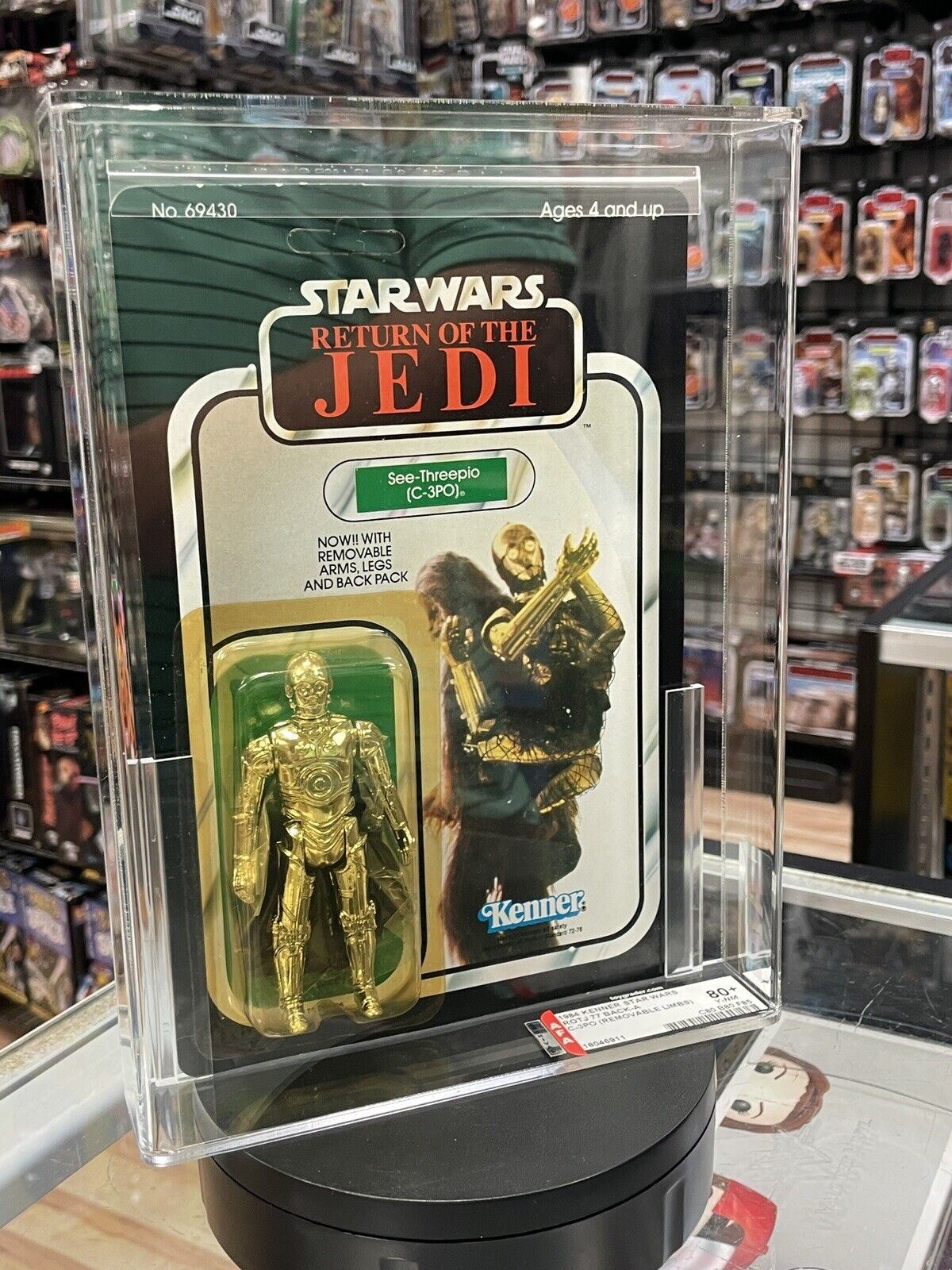 Vintage C-3PO Removable Limbs 77 Back A (Star Wars Kenner, ROTJ) AFA Graded 80+Y
