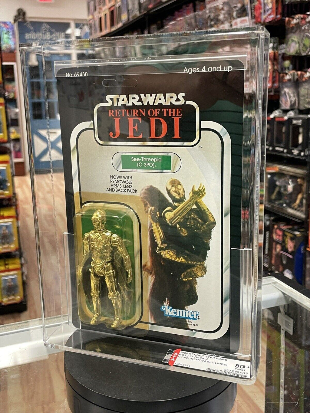 Vintage C-3PO Removable Limbs 77 Back A (Star Wars Kenner, ROTJ) AFA Graded 80+Y