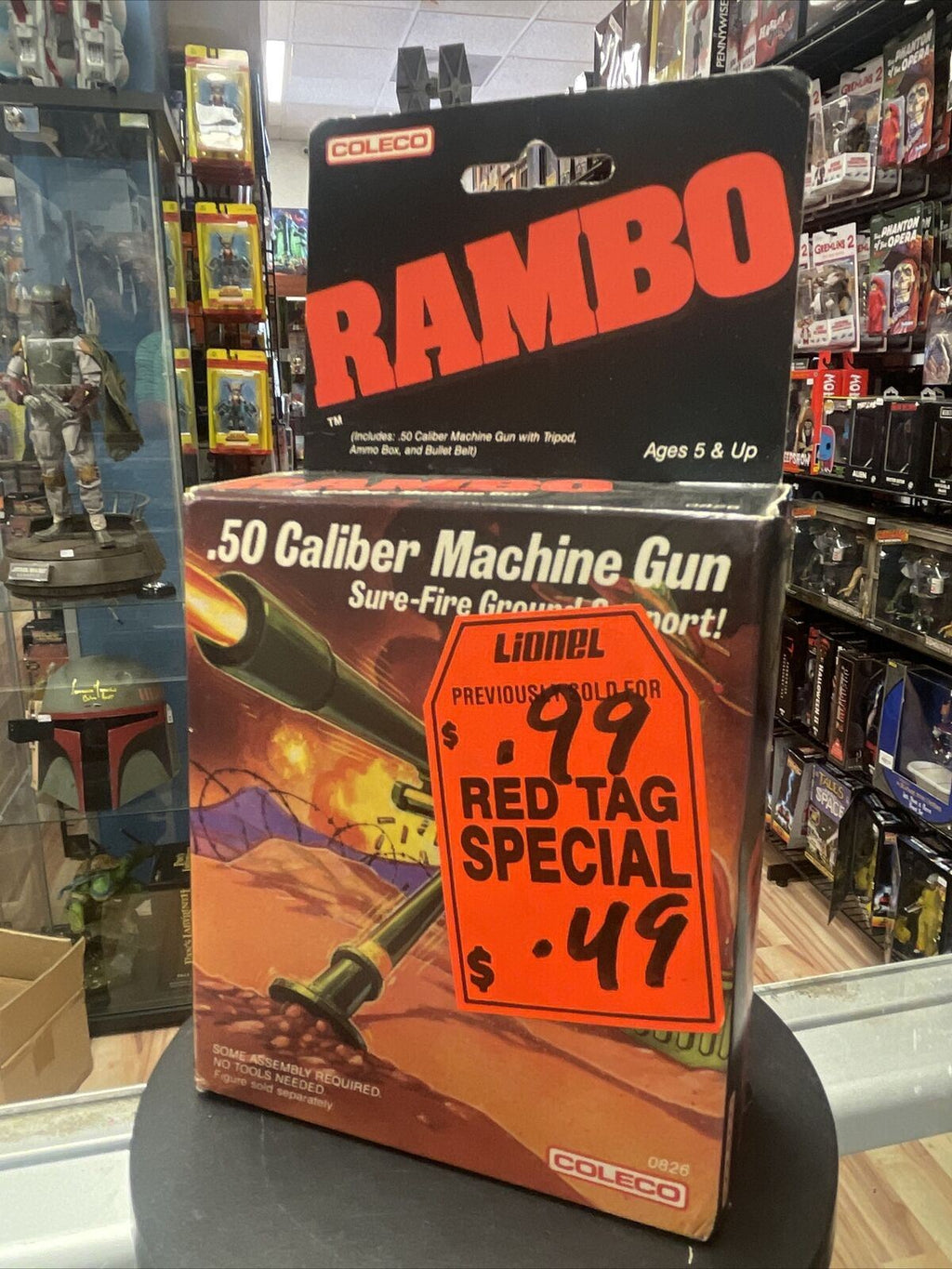 50 Caliber Machine Gun Toy (Vintage Rambo 1986, Coleco)