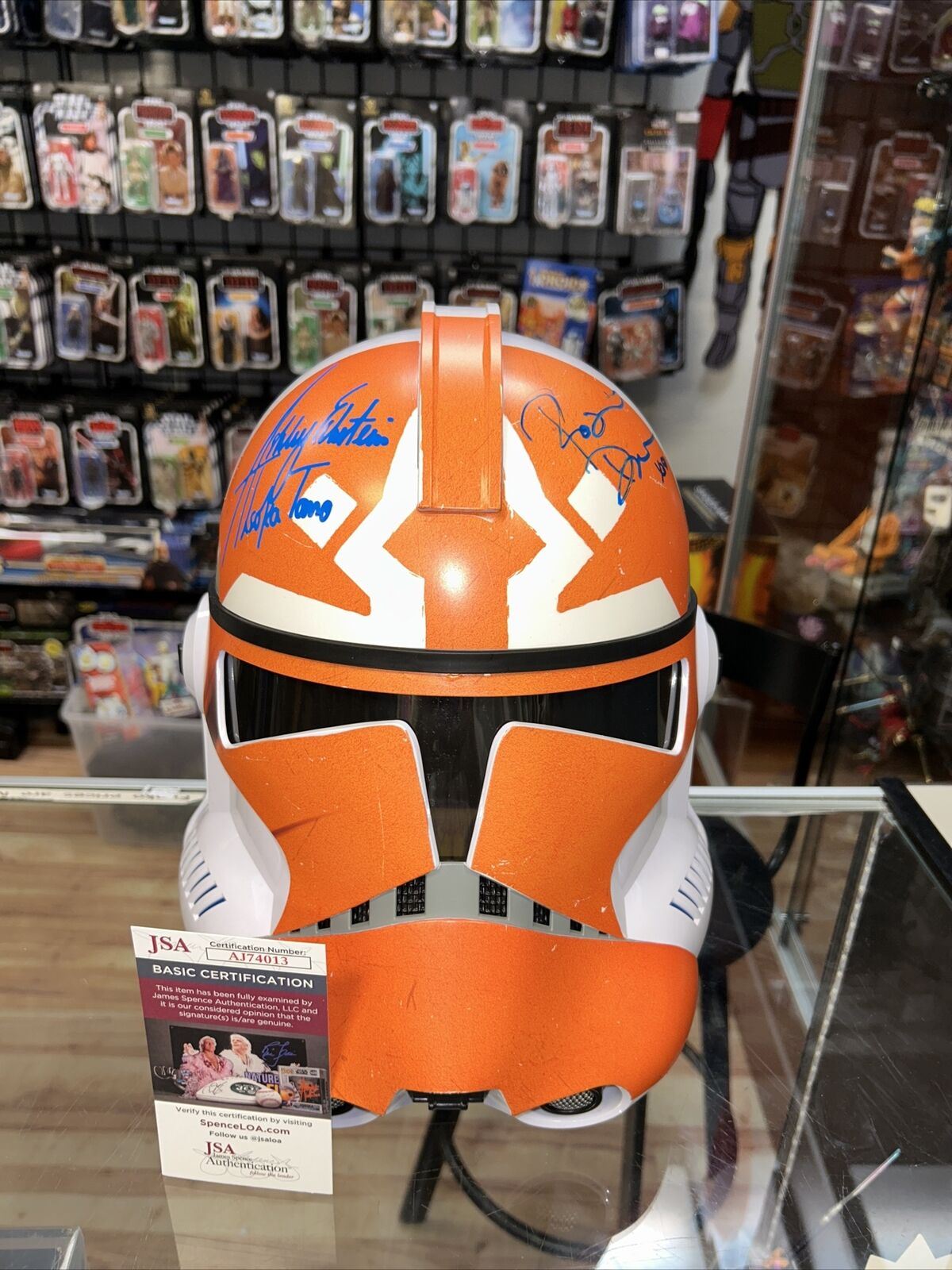 332nd custom vinyl helmet signed by Ashley Eckstein & Rasario Dawson *JSA*