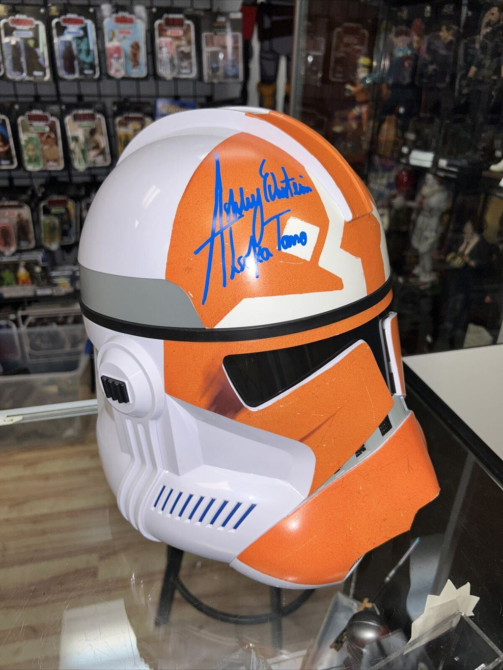 332nd custom vinyl helmet signed by Ashley Eckstein & Rasario Dawson *JSA*
