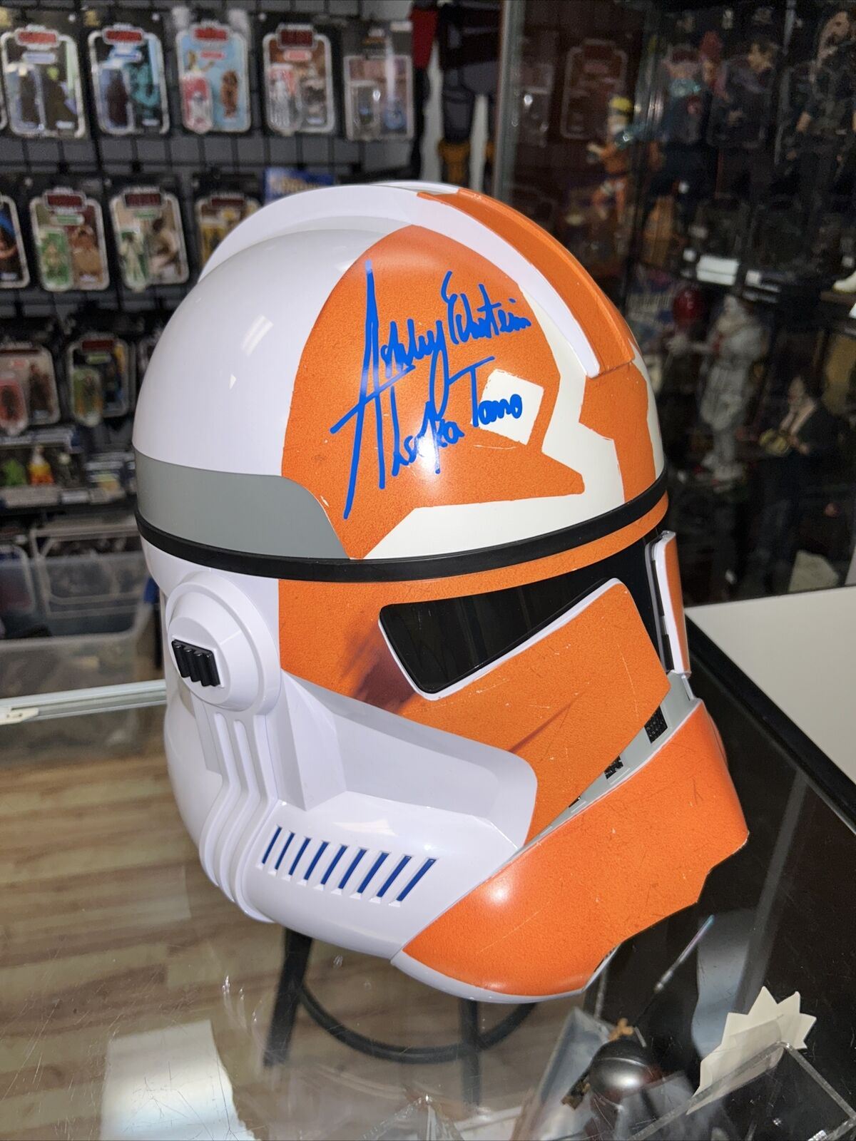 332nd custom vinyl helmet signed by Ashley Eckstein & Rasario Dawson *JSA*