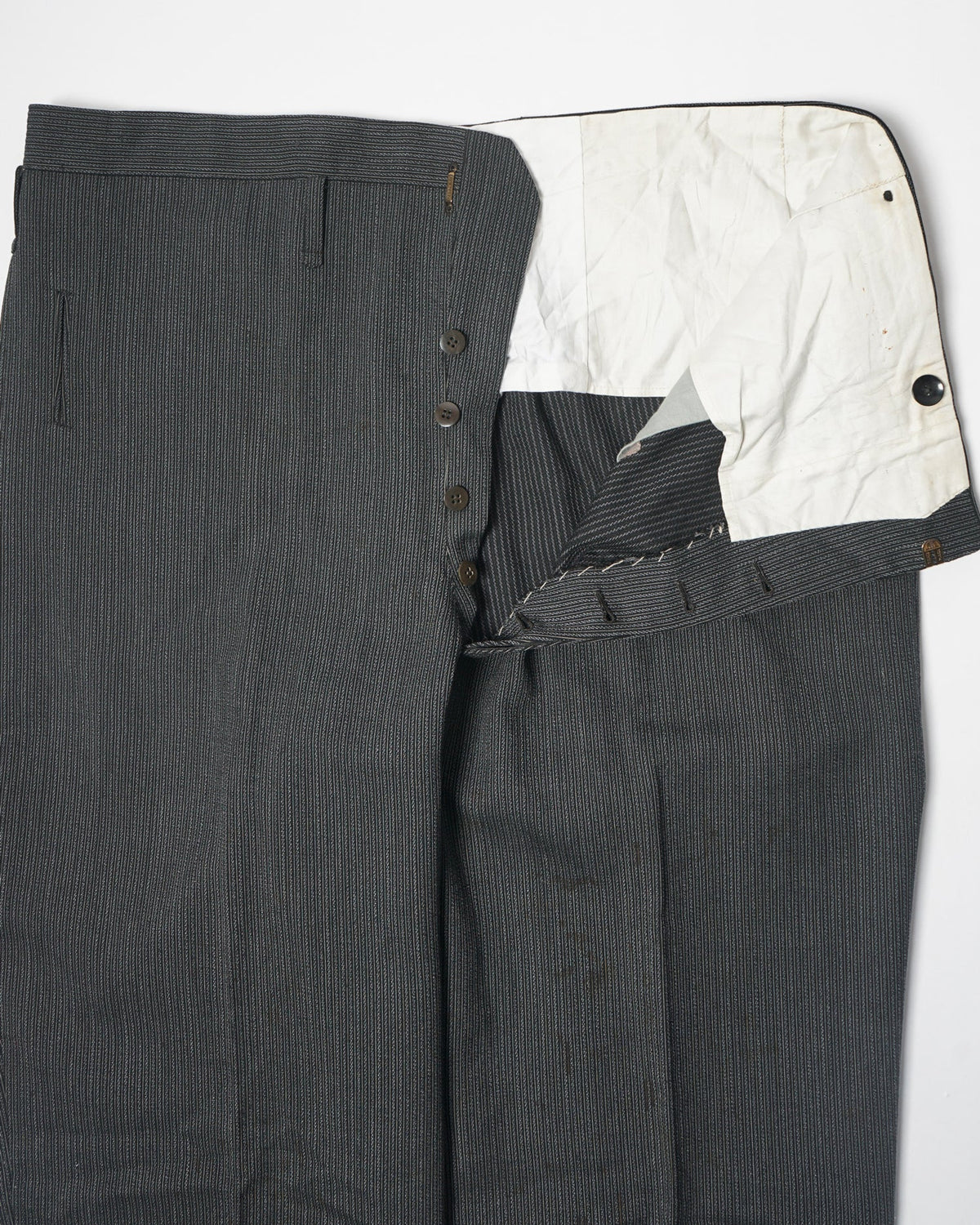 1960’s Stripe Wool Trousers / Size: 39