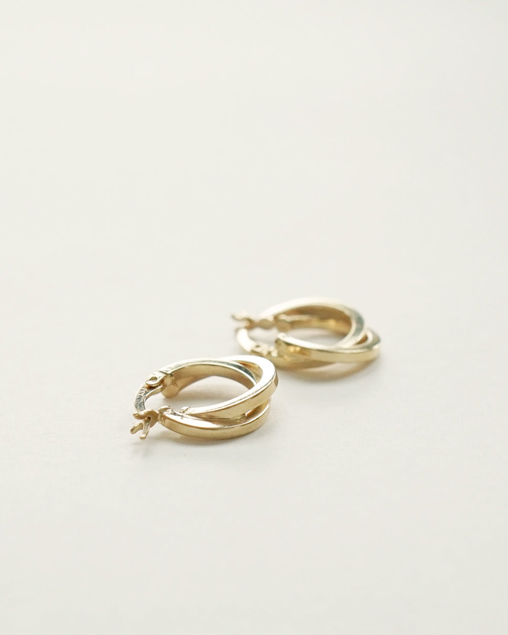 14k Gold Double Hoop Earrings