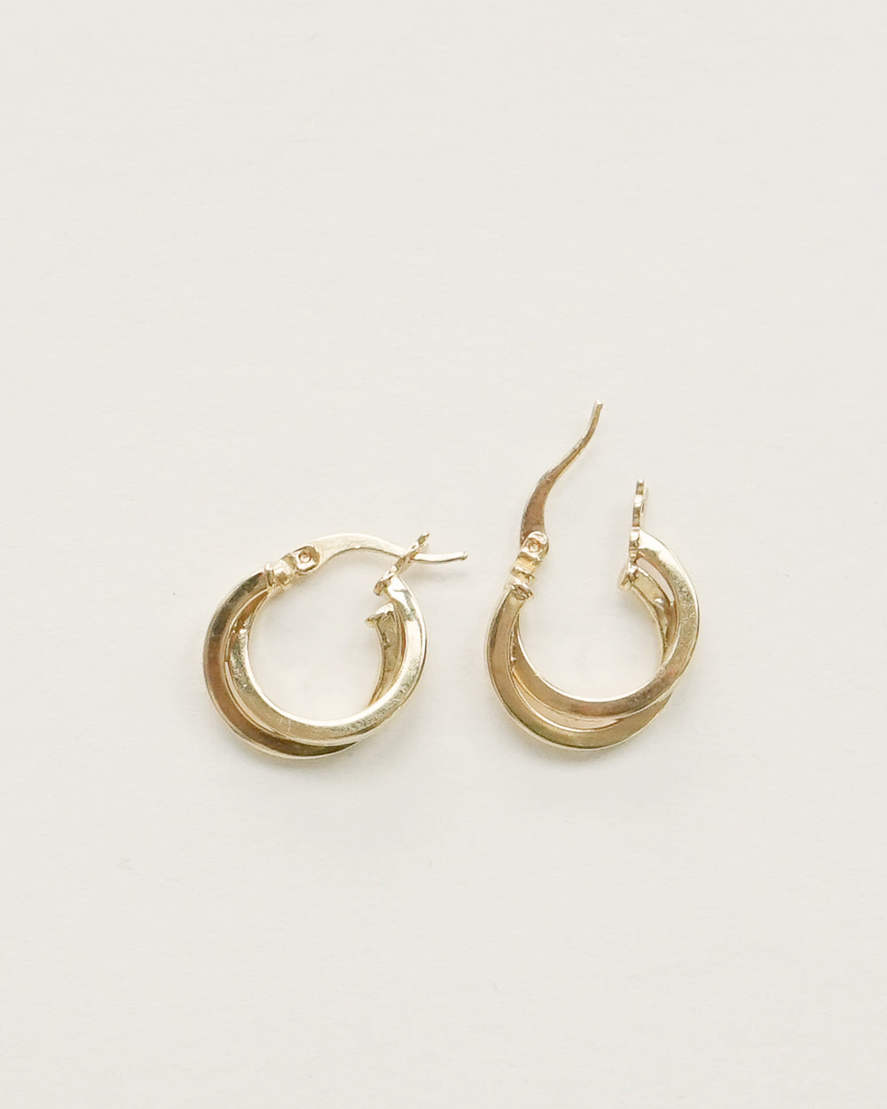 14k Gold Double Hoop Earrings