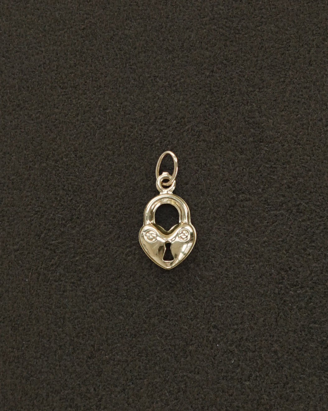 14k Gold Heart Lock Charm