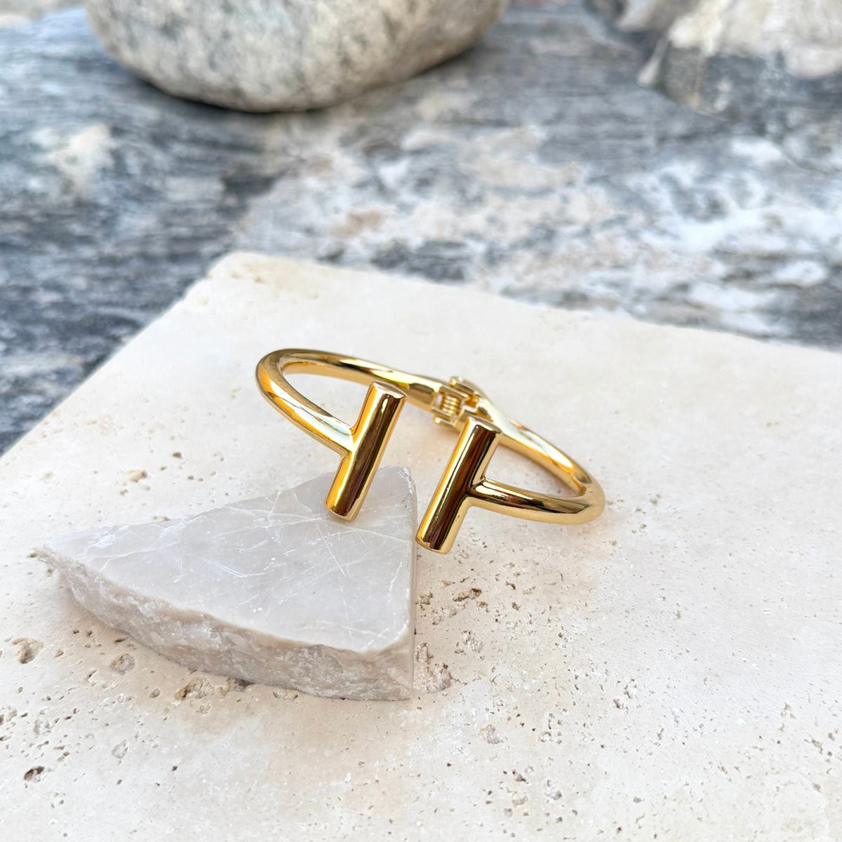 Gold Plated Bar Cuff