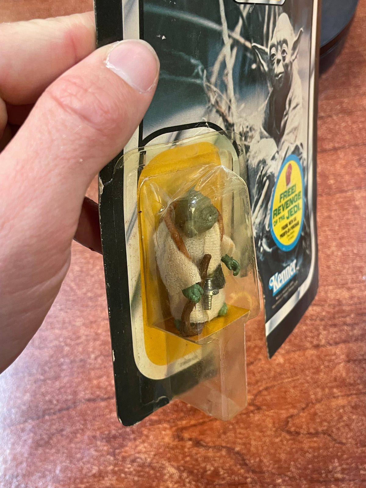 Brown Snake Yoda with Card ESB 9509 (Vintage Star Wars, Kenner) **Open Card**