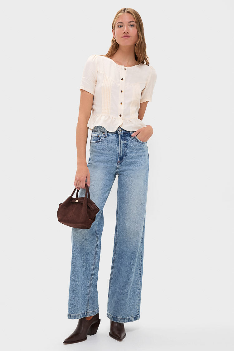 Arctic Wolf Short Sleeve Pintuck Top