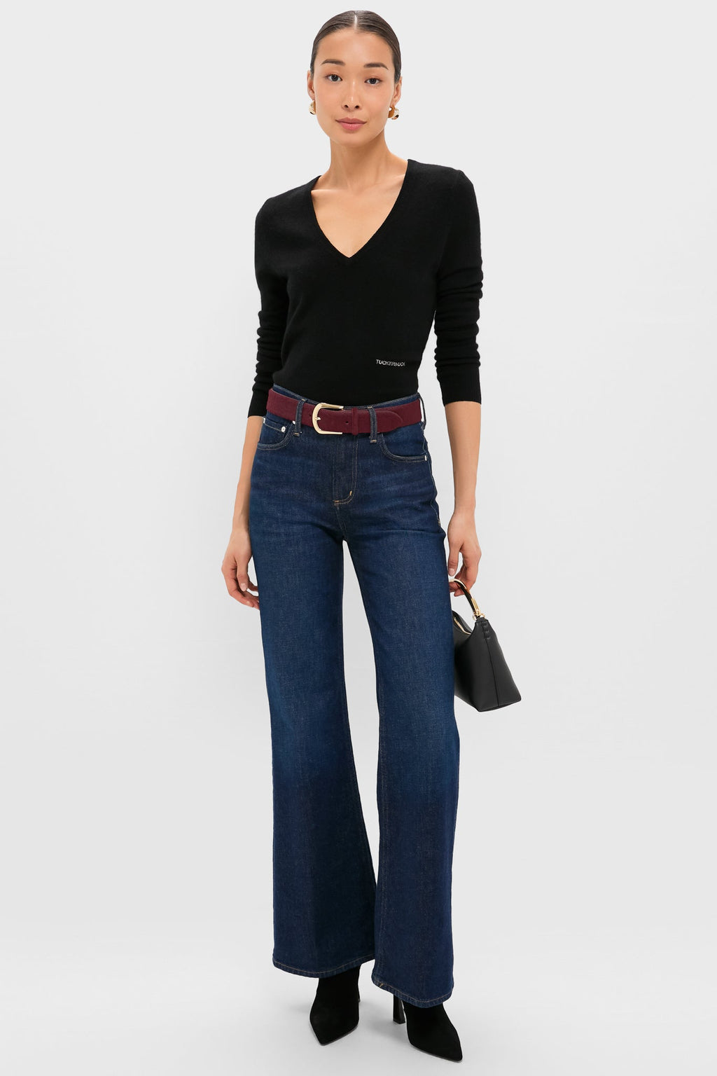 Black Cashmere Katherine V-Neck Sweater