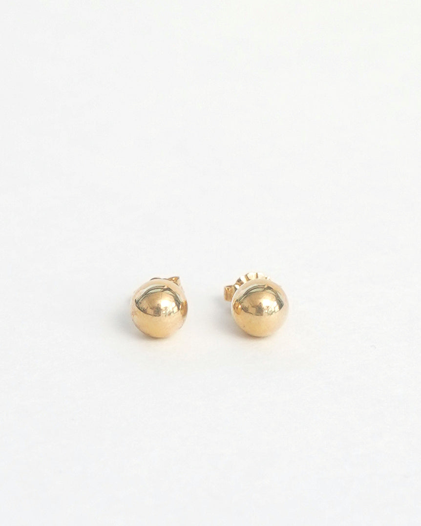 14k Gold Ball Stud Earrings