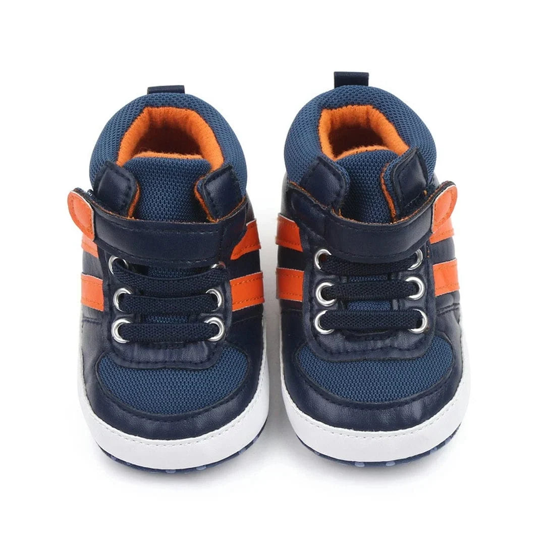 Blue and Orange High Ankle Baby Shoes