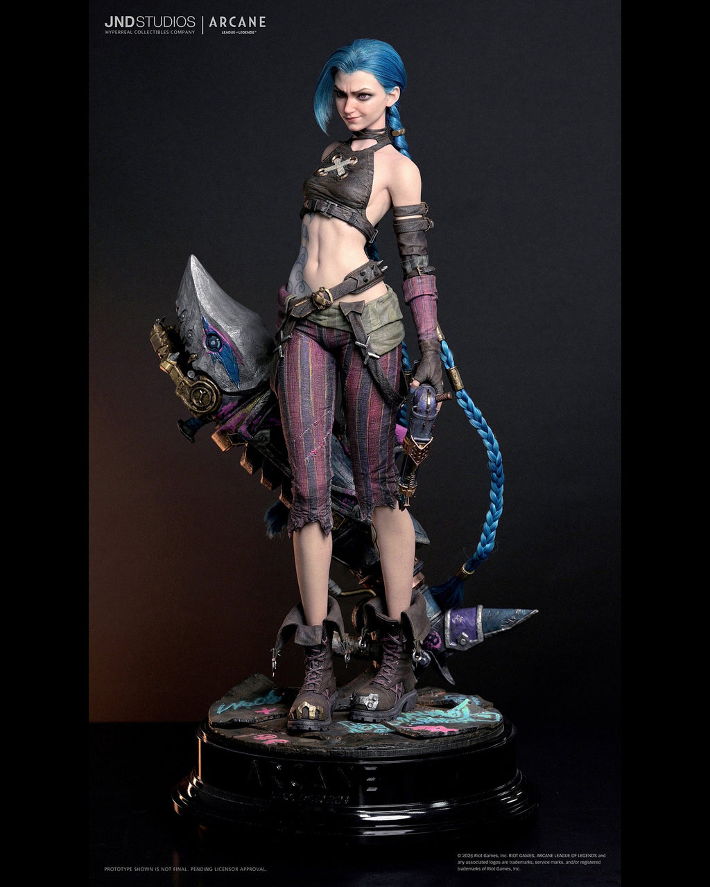 League of Legends Arcane: Jinx with 2 Head Variants 1/3 Scale Hyper Real
