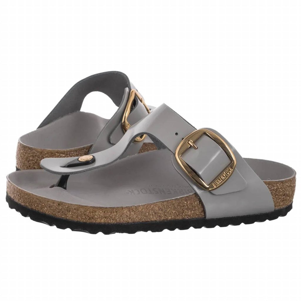Women's Gizeh Big Buckle Sandals In High Shine Stone Coin