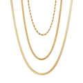 Tarnish Resistant 18k Gold Plated Set of 3-Chain Necklaces