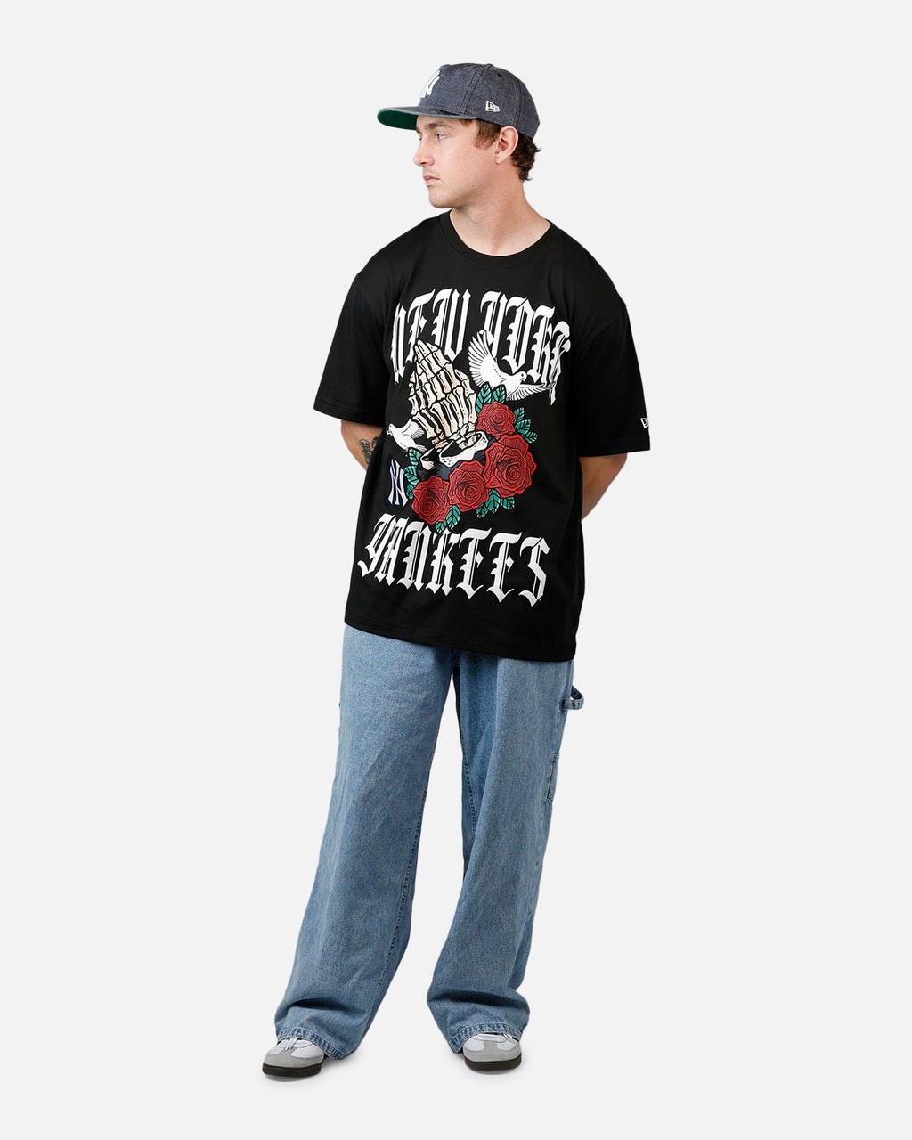 New Era New York Yankees Praying Hands T-Shirt Black