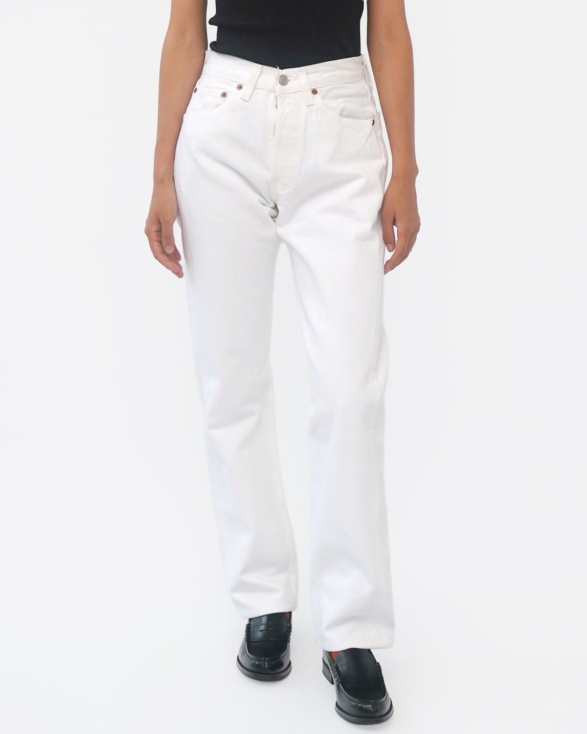 501 Straight Fit White Denim Pants / size: 26