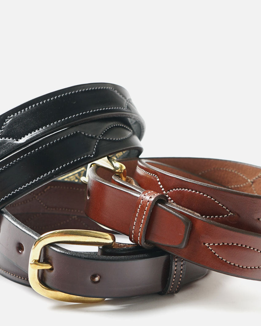 1" Repeated Stitch Leather Belt