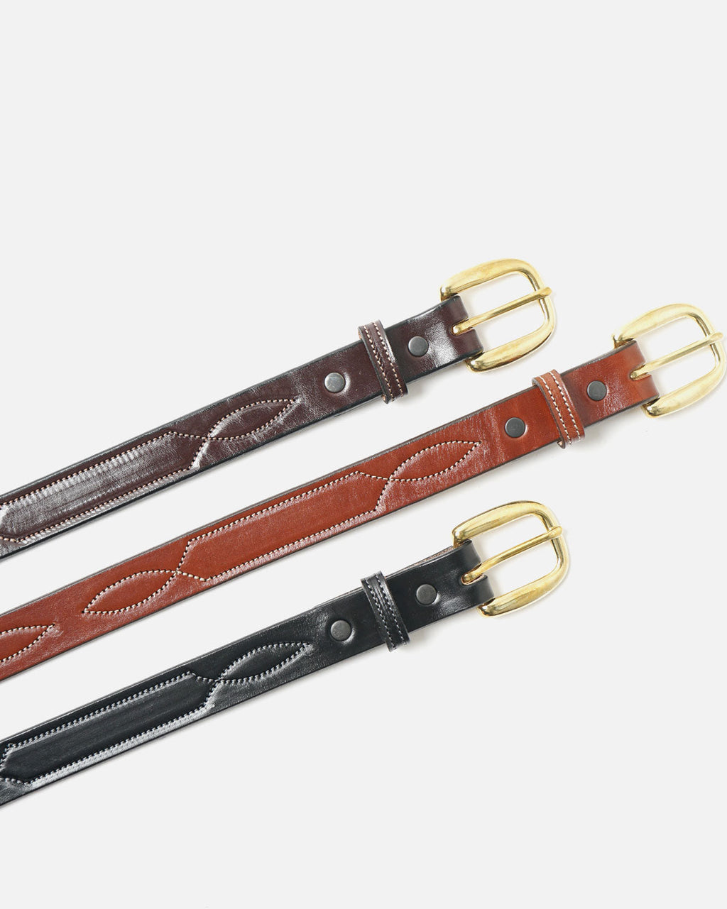 1" Repeated Stitch Leather Belt