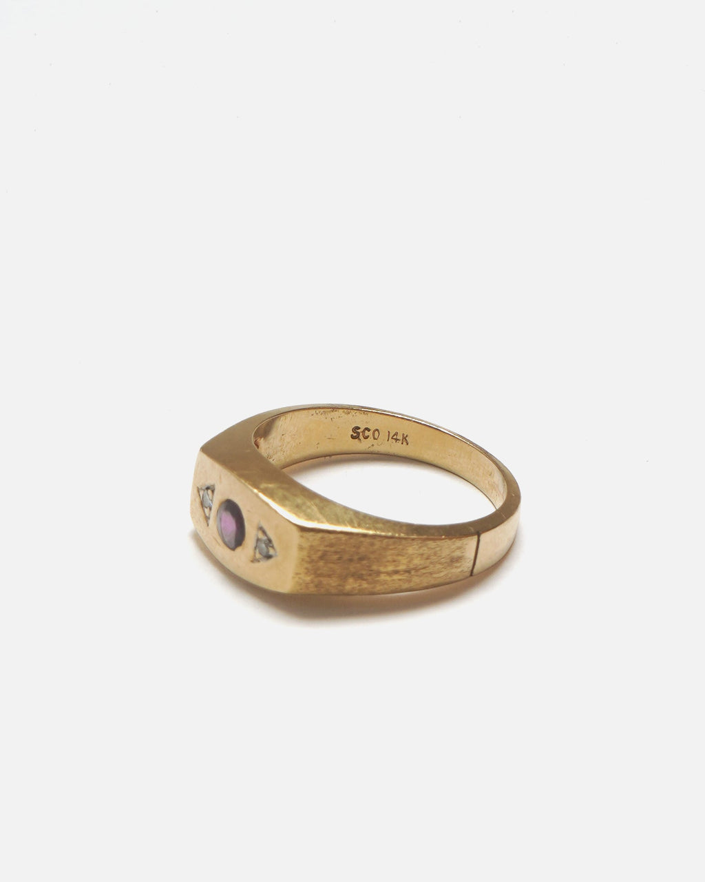 14k Gold Ring w/ Ruby & Diamond / size: 9
