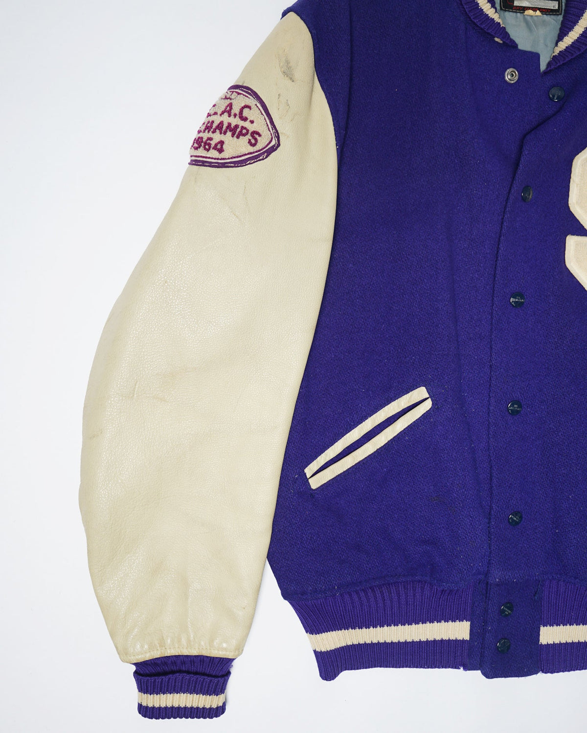 60's Wool Leather Varsity Jacket
