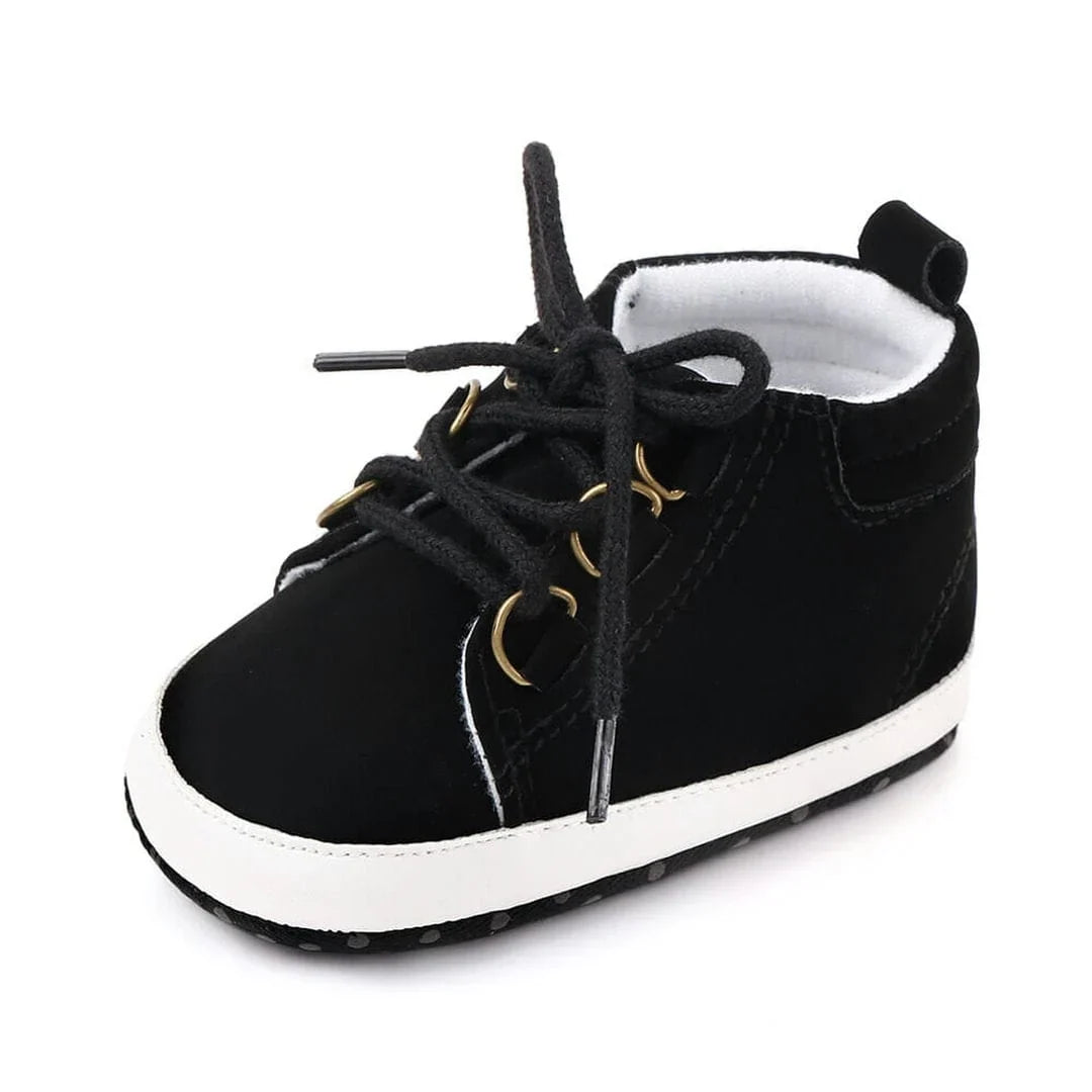 Black Casual Lace-Up Stylish Baby Shoes