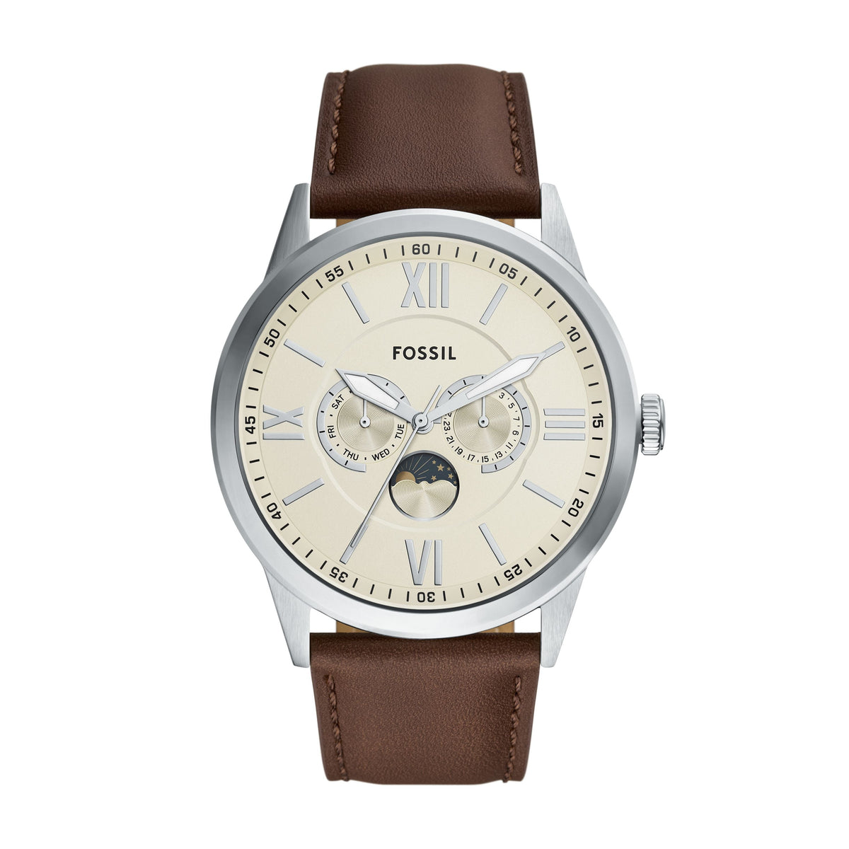 Fossil Men's Flynn 48mm Multifunction Brown Leather Watch