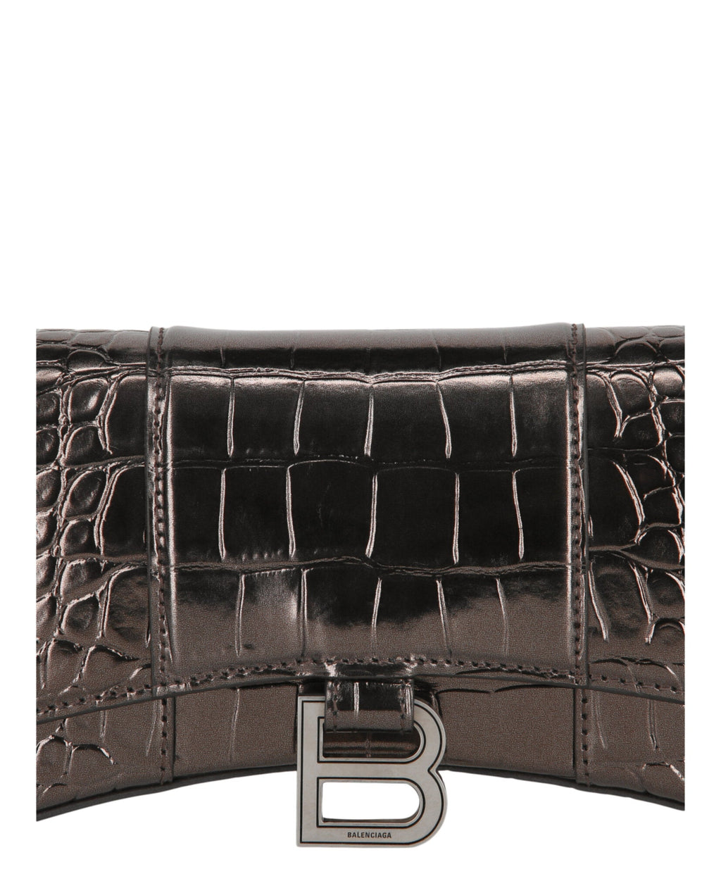 Croc Embossed Hourglass Wallet On Chain