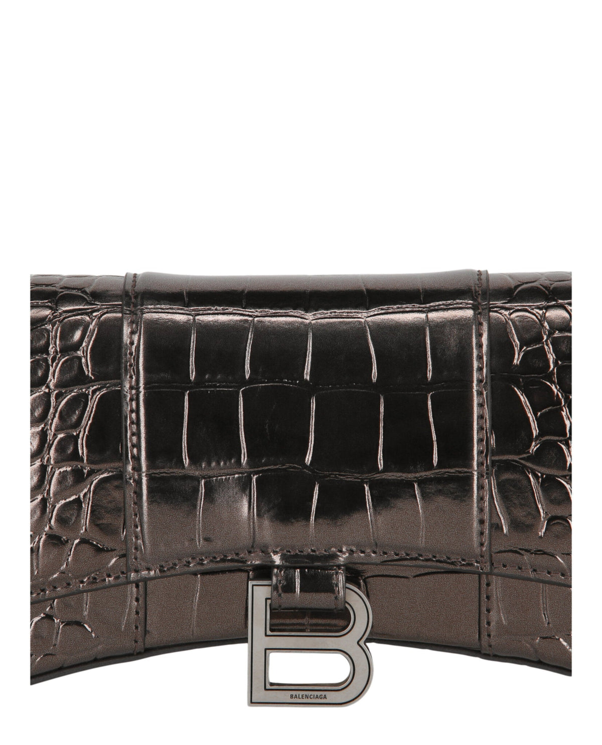 Croc Embossed Hourglass Wallet On Chain