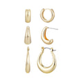 14k Gold Plated Set of 3 Hoop Earrings  Set