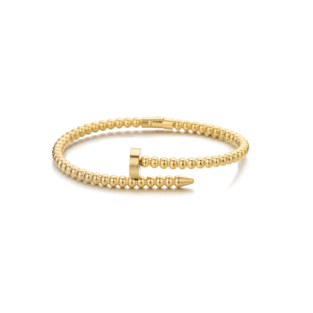 Tarnish Resistant 18k Gold Plated Beaded Nail Cuff