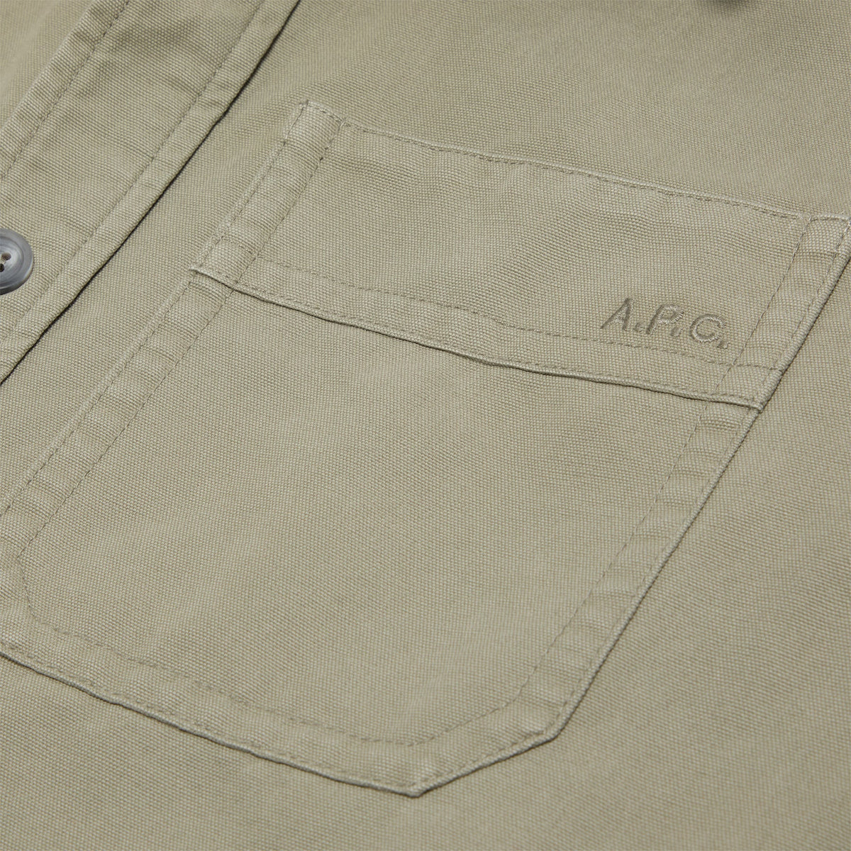 A.P.C. Basile Canvas Overshirt (Gray Green)