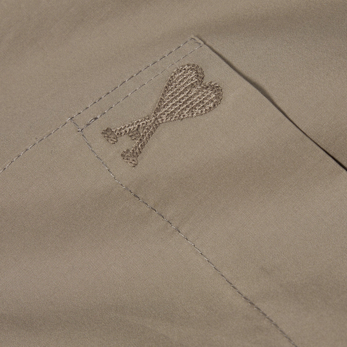 AMI Paris Short Sleeve Boxy Shirt (Ash)