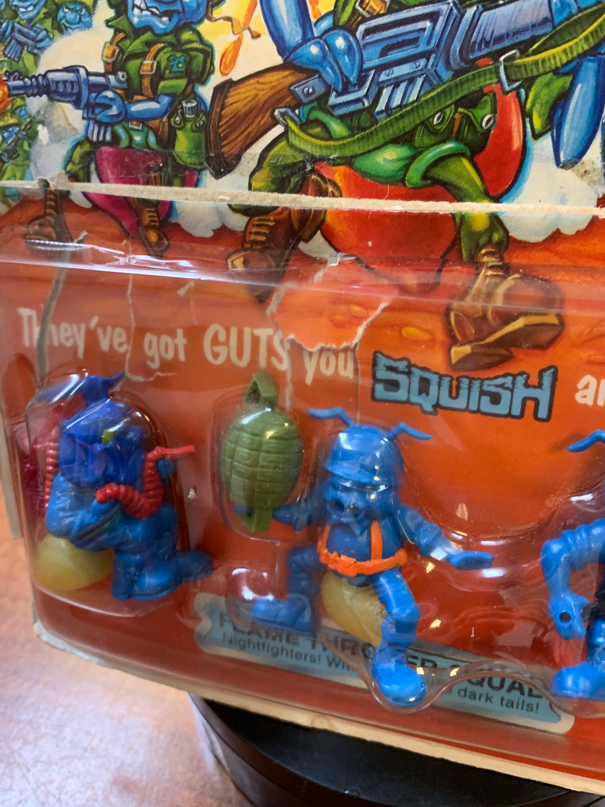 Flame Thrower Squad with Card Back 5422 (Vintage Army Ants, Hasbro) COMPLETE