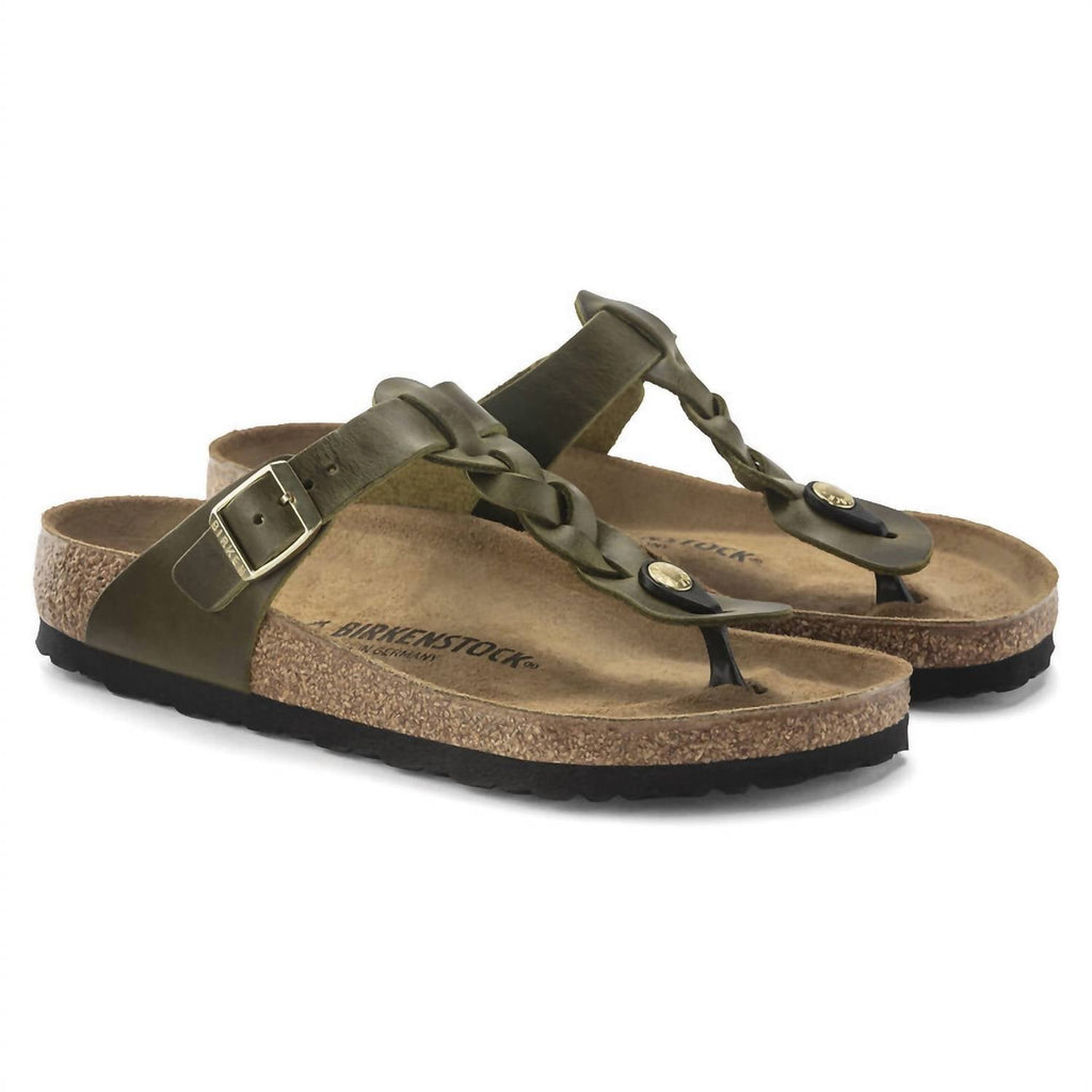 Women's Gizeh Braided Sandal In Olive Green
