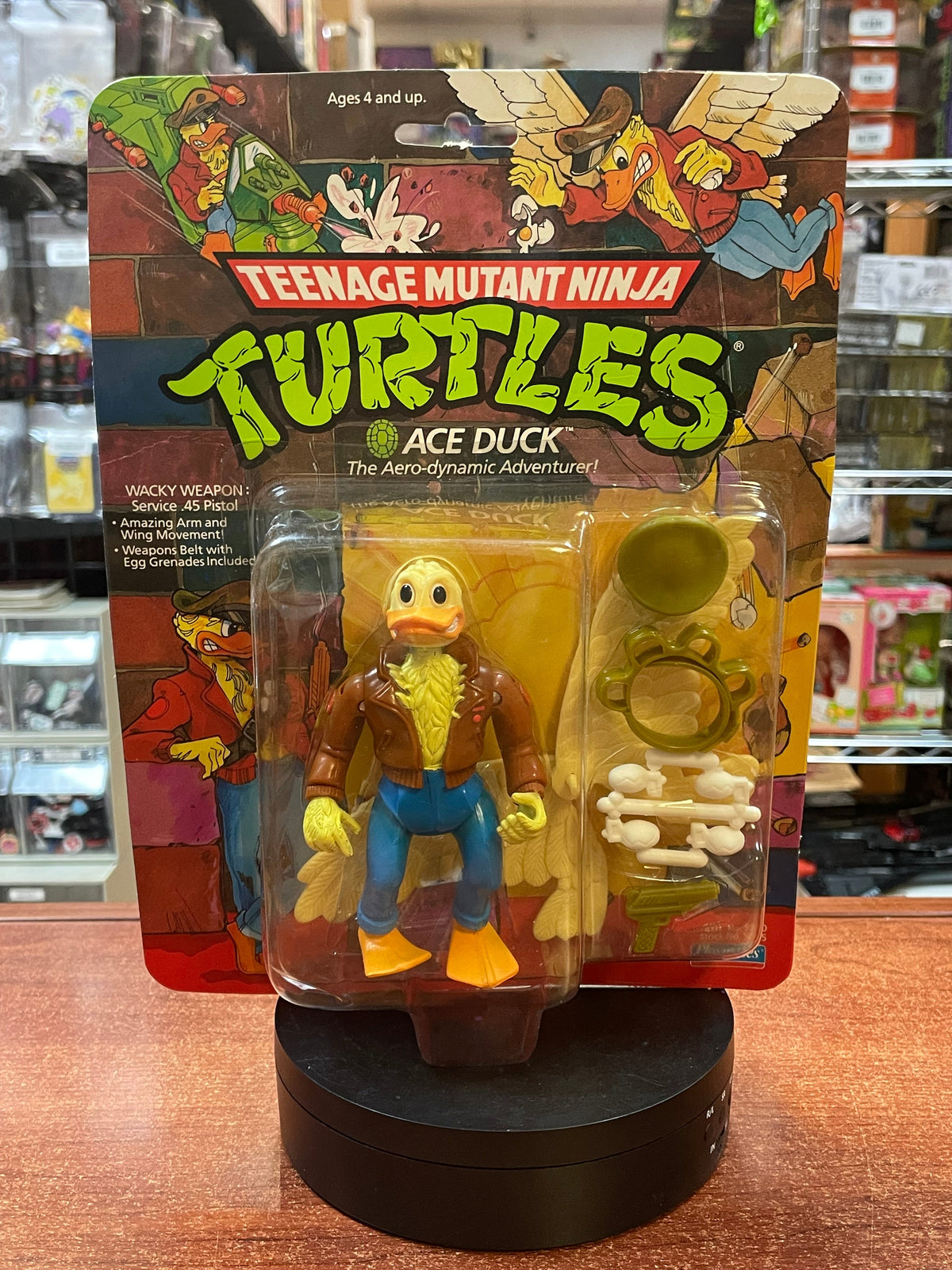 Ace Duck No Hat -14 Back-  (Vintage TMNT Ninja Turtles, Playmates) **SEALED**