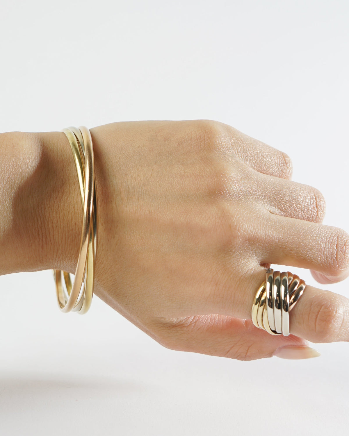 14k Gold Triple Ring / size: 7