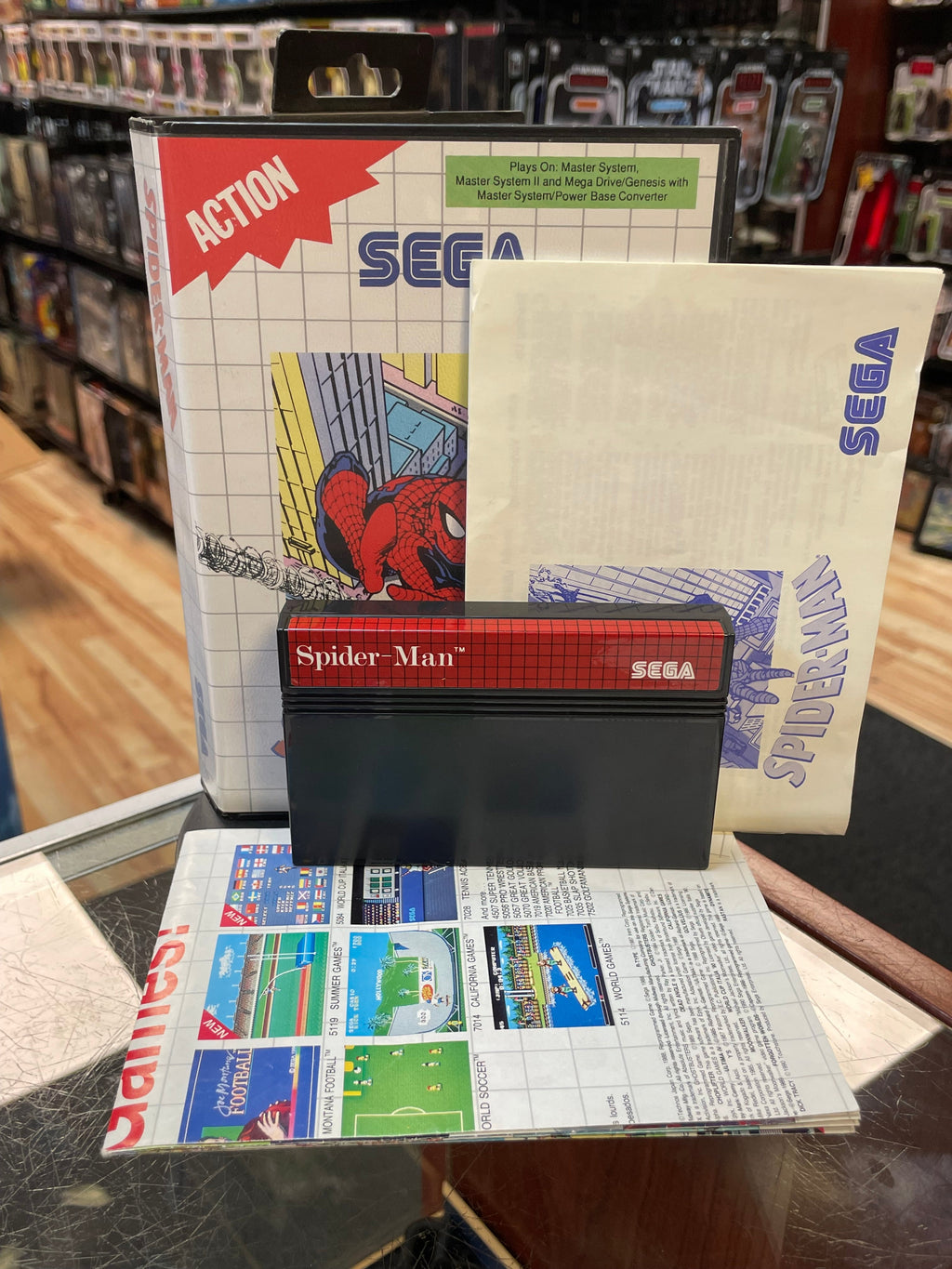 Spider-Man with Pack Sticker (SEGA Master System SMS, Video Games) **COMPLETE**