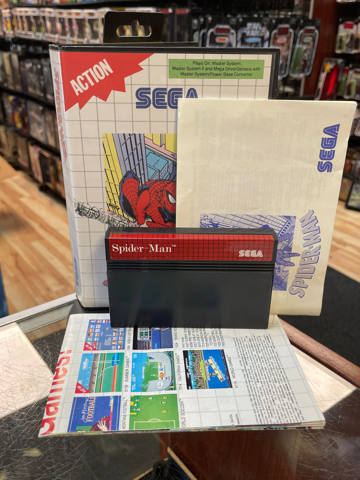 Spider-Man with Pack Sticker (SEGA Master System SMS, Video Games) **COMPLETE**