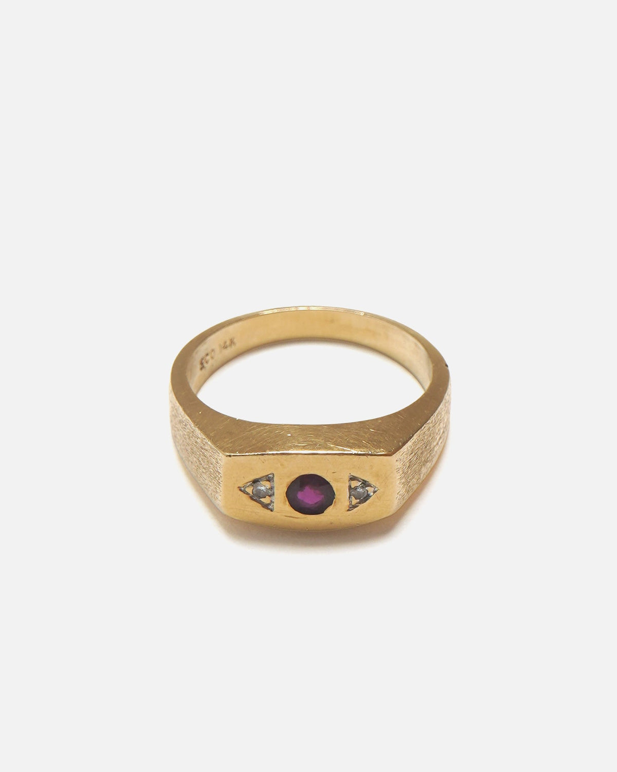 14k Gold Ring w/ Ruby & Diamond / size: 9