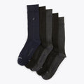 Nautica Mens Solid Ribbed Dress Socks, 5-Pack