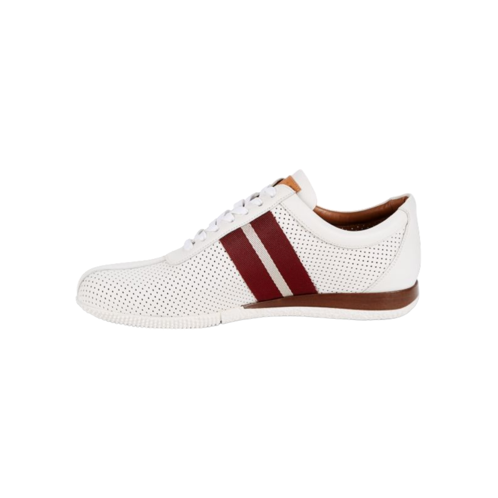 Bally Frenz Men's 6233822 White Perforated Leather Sneakers
