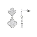 Silver Plated CZ Clover Drop Earrings