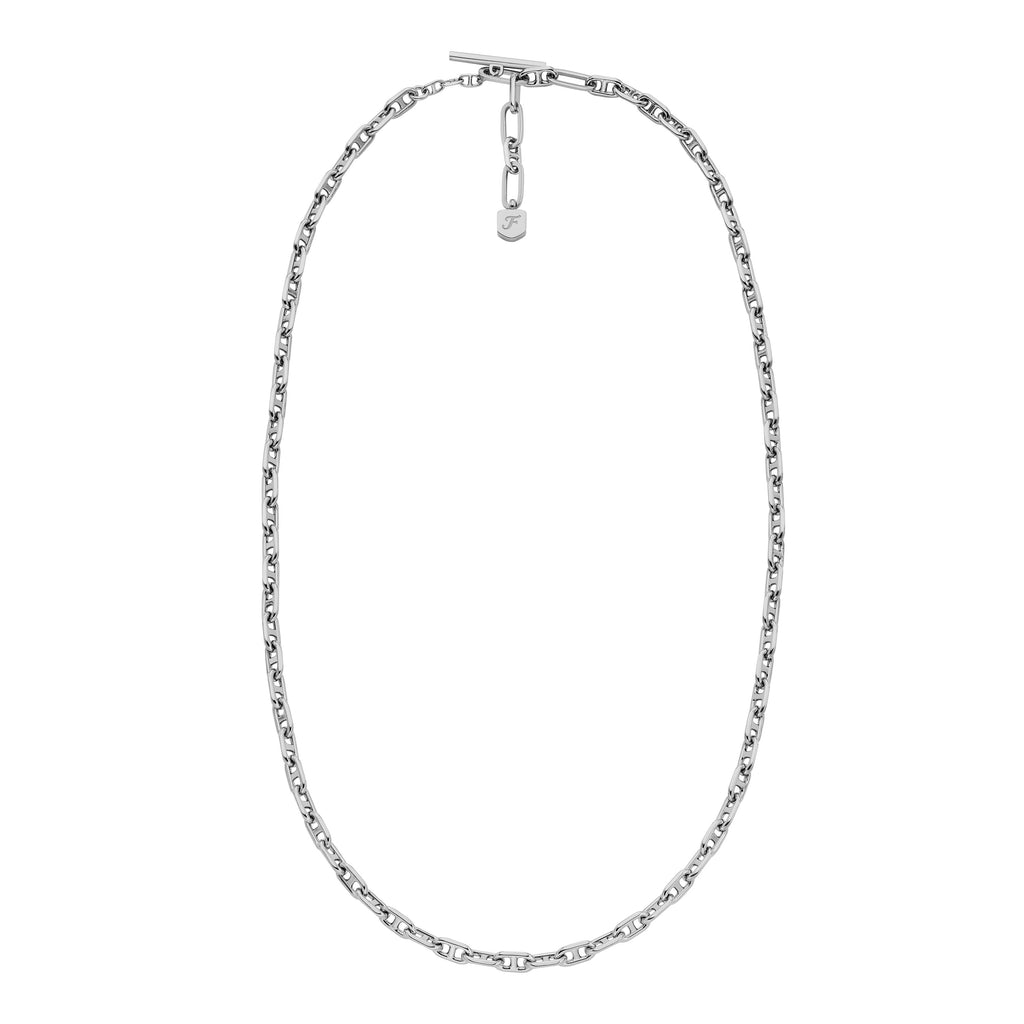 Fossil Women's Heritage D-Link Silver-Tone Brass Chain Necklace