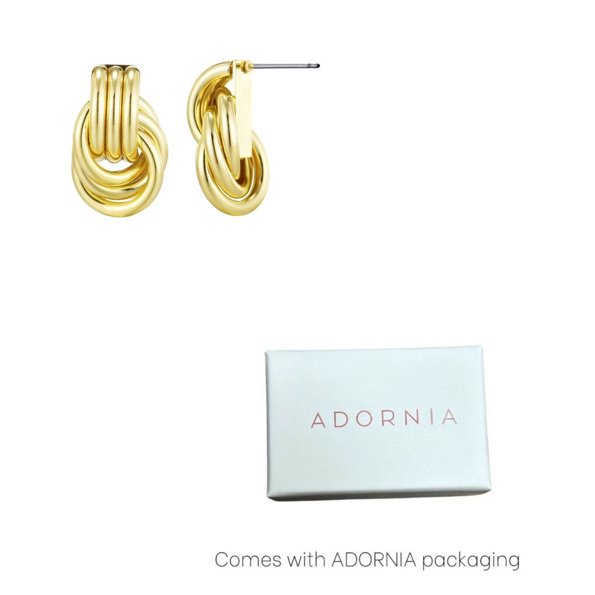 Gold Plated Doorknocker Stud Earrings