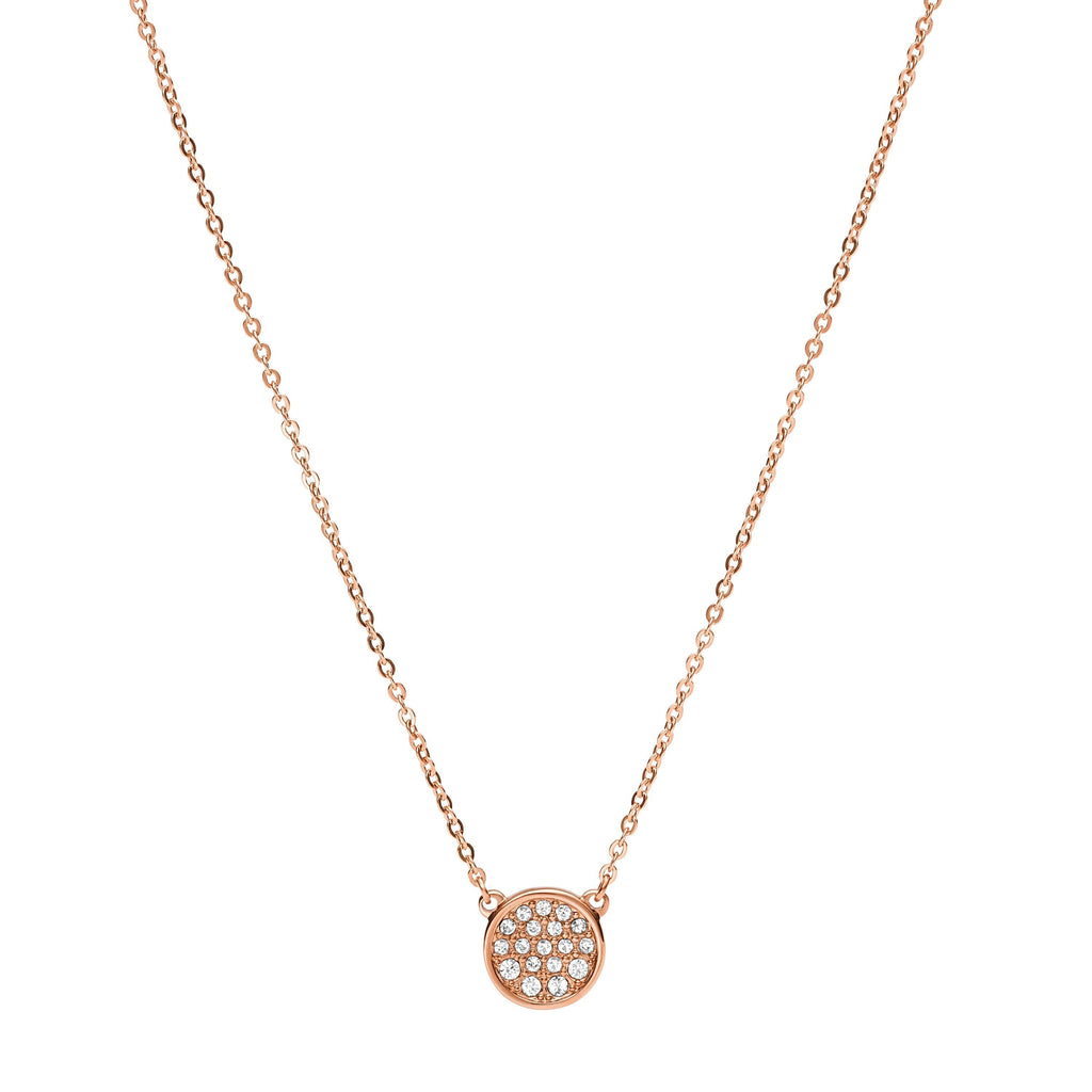 Fossil Women's Rose Gold-Tone Stainless Steel Pendant Necklace
